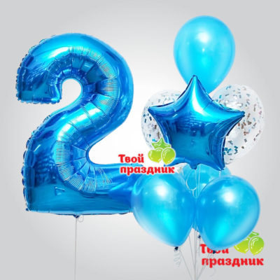 Набор из гелиевых шаров с цифрой. Калининград, гелиевые шары