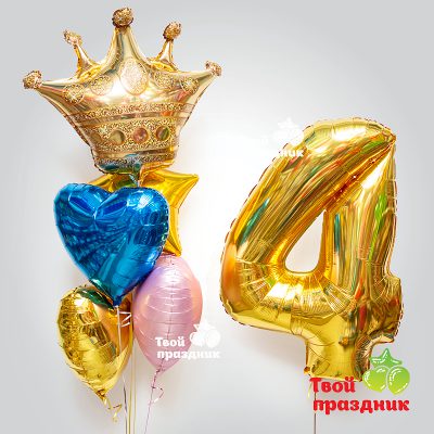 Набор гелиевых фольгированных шаров "Юная принцесса", "Твой праздник", Калининград. Доставка 24/7
